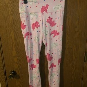 Light pink animal cookie FMFM workout pants